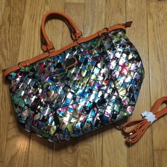 Biacci Woven Magazine Tote Shoulder Bag - Picture 2 of 5